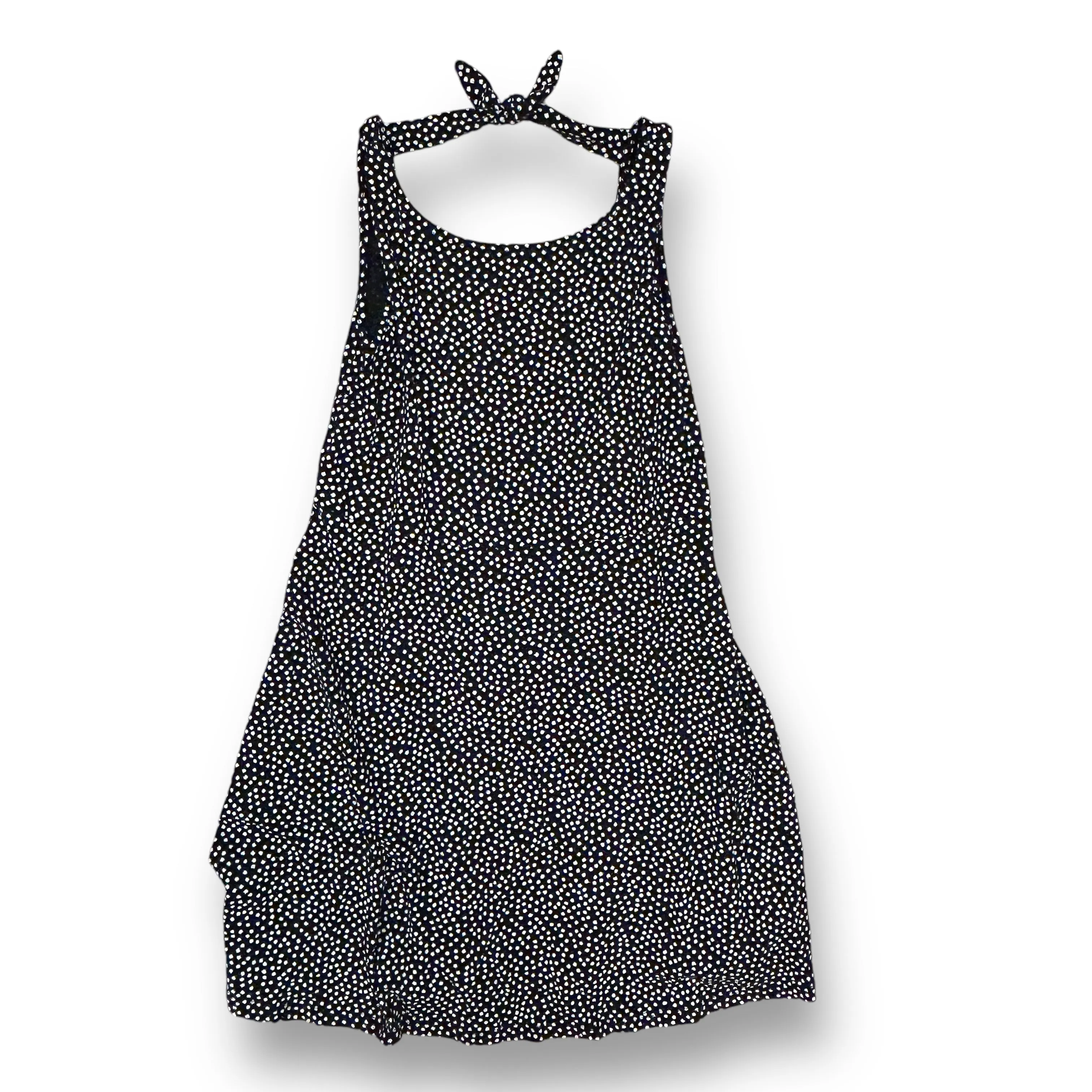 Girls Old Navy Size 8 M Black & White Polka Dot Sleeveless Dress