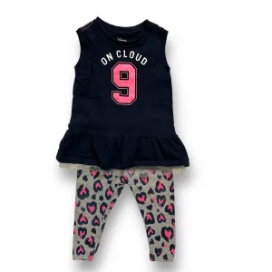 Girls OshKosh Size 18 Months Navy & Gray Sleeveless Animal Print 2-Pc Outfit