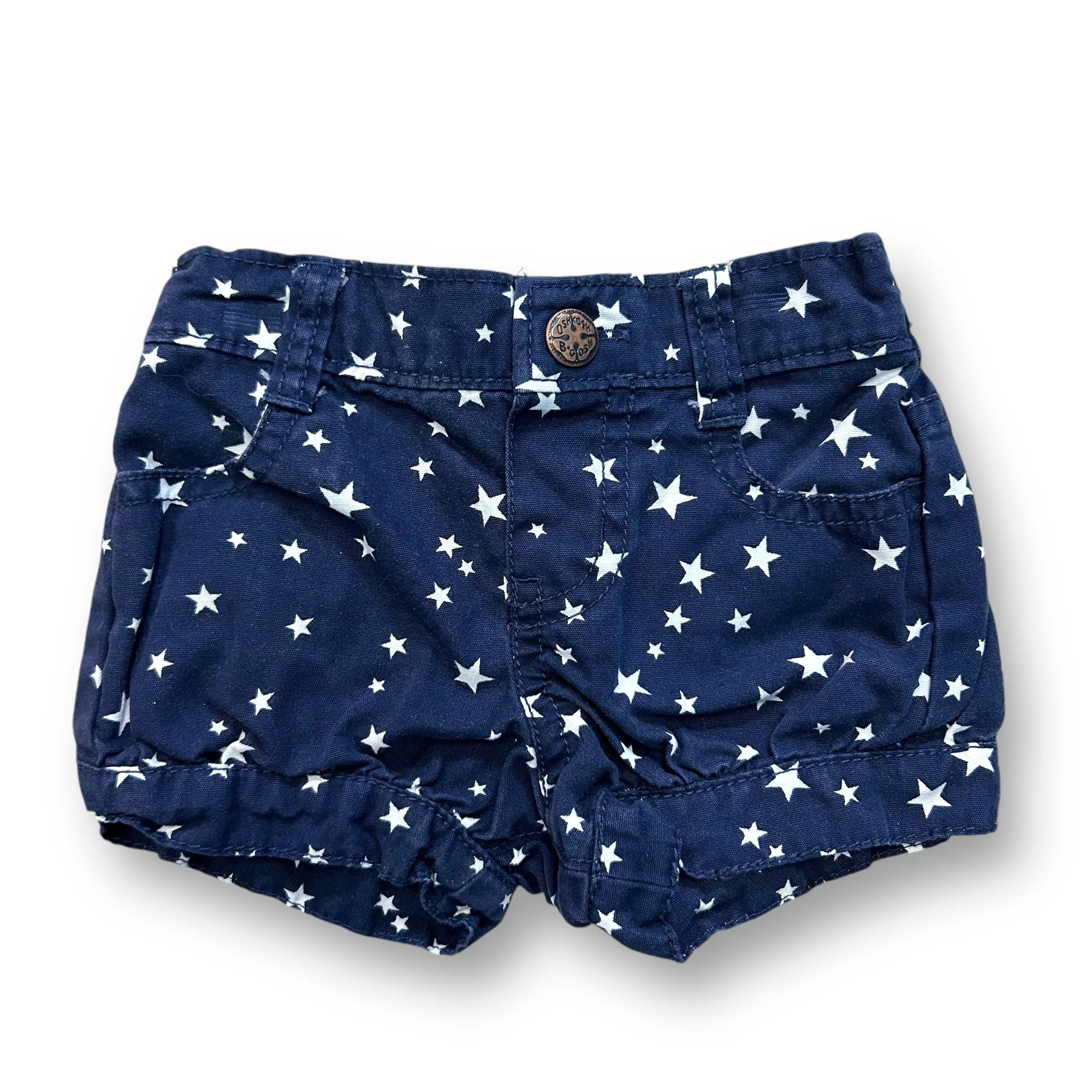 Girls OshKosh Size 6 Months Navy & White Star Print Elastic Waist Shorts