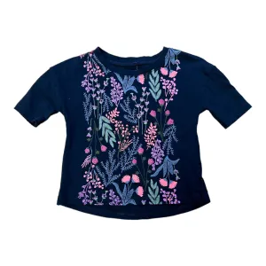 Girls OshKosh Size 6 Months Navy Shimmer Floral Shirt