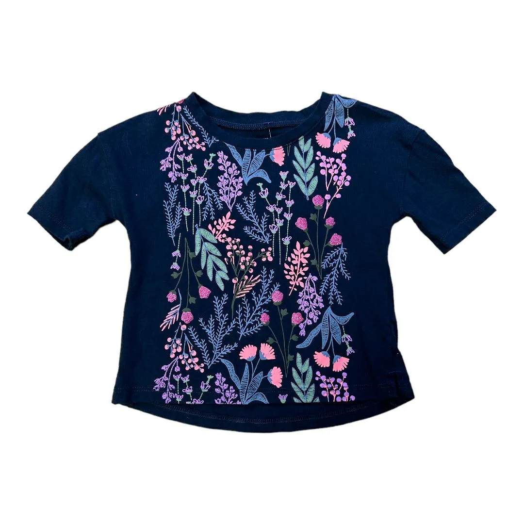 Girls OshKosh Size 6 Months Navy Shimmer Floral Shirt