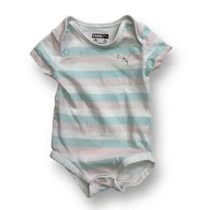 Girls Puma Size 6-9 Months Pink & Blue Striped Snap Bottom Shirt
