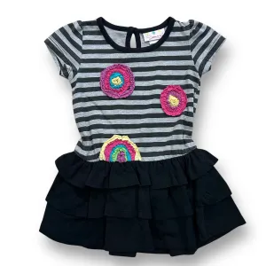 Girls Samara Size 24 Months Black & Gray Striped Ruffled Specialty Dress