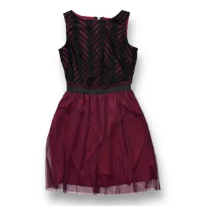 Girls Size 10/12 Black & Maroon Tulle Bottom Sleeveless Dress