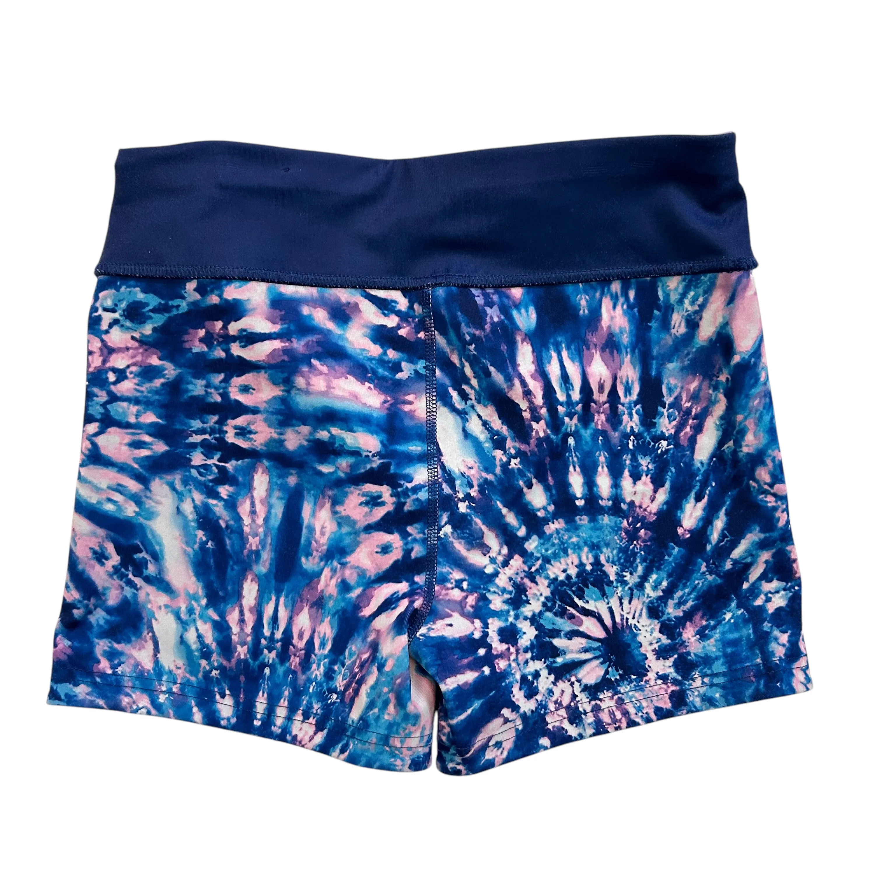 Girls Size 10/12 Justice Blue & Purple Tie Dye Spandex Shorts