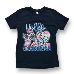 Girls Size 10/12 Ready for Kindergarten Black Graphic Print Tee