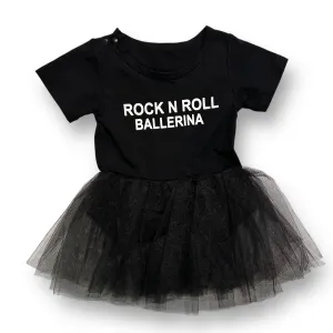 Girls Size 12 Months Black Tulle Bottom Rock N Roll Ballerina Romper