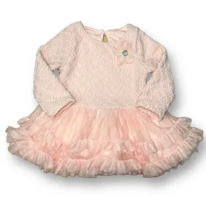 Girls Size 12 Months Peach Embellished Fancy Dress