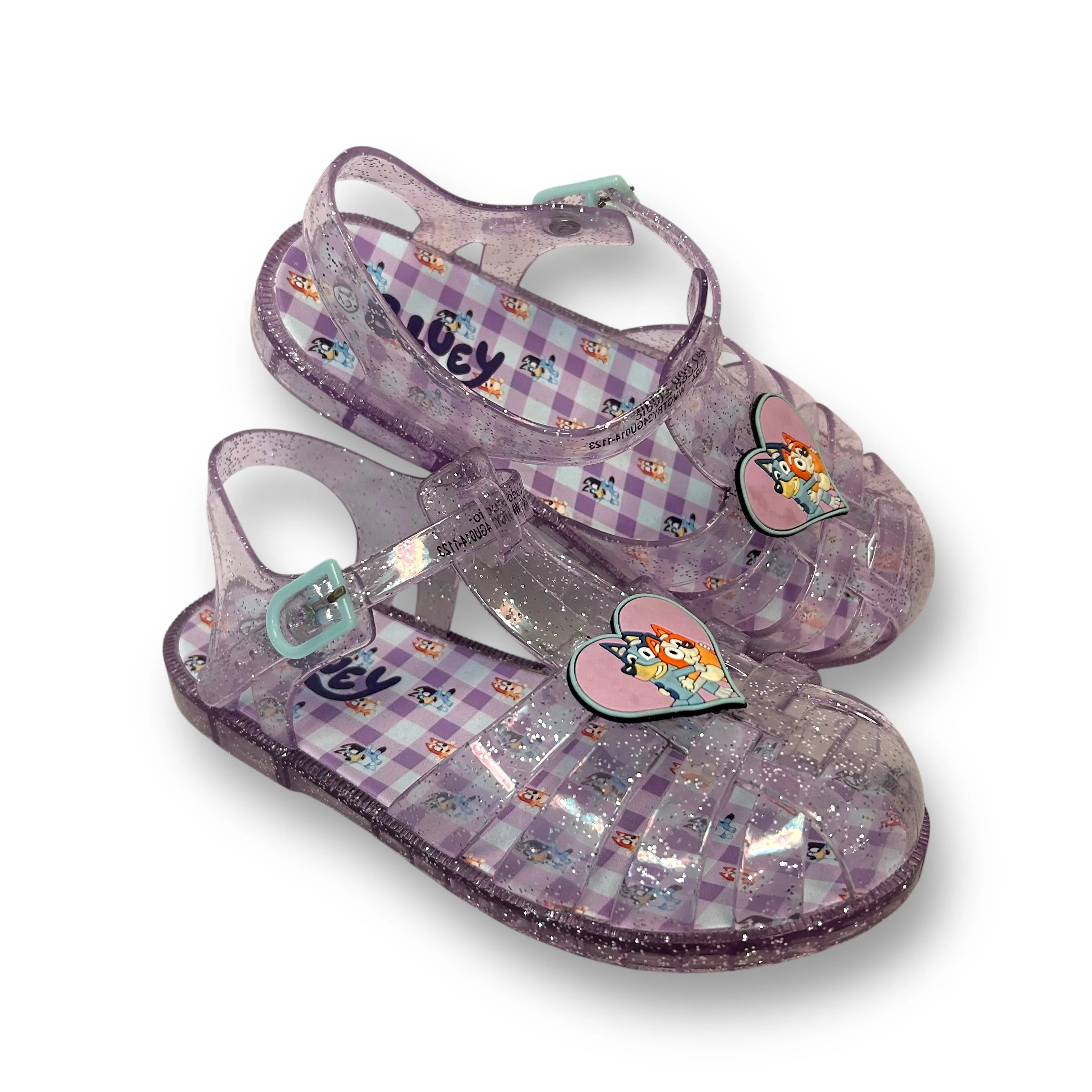 Girls Size 12 Purple Bluey Character Easy-On Jelly Sandals