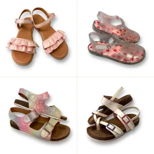 Girls Size 12 Sandals Spring and Summer Collection of 4 Shoes