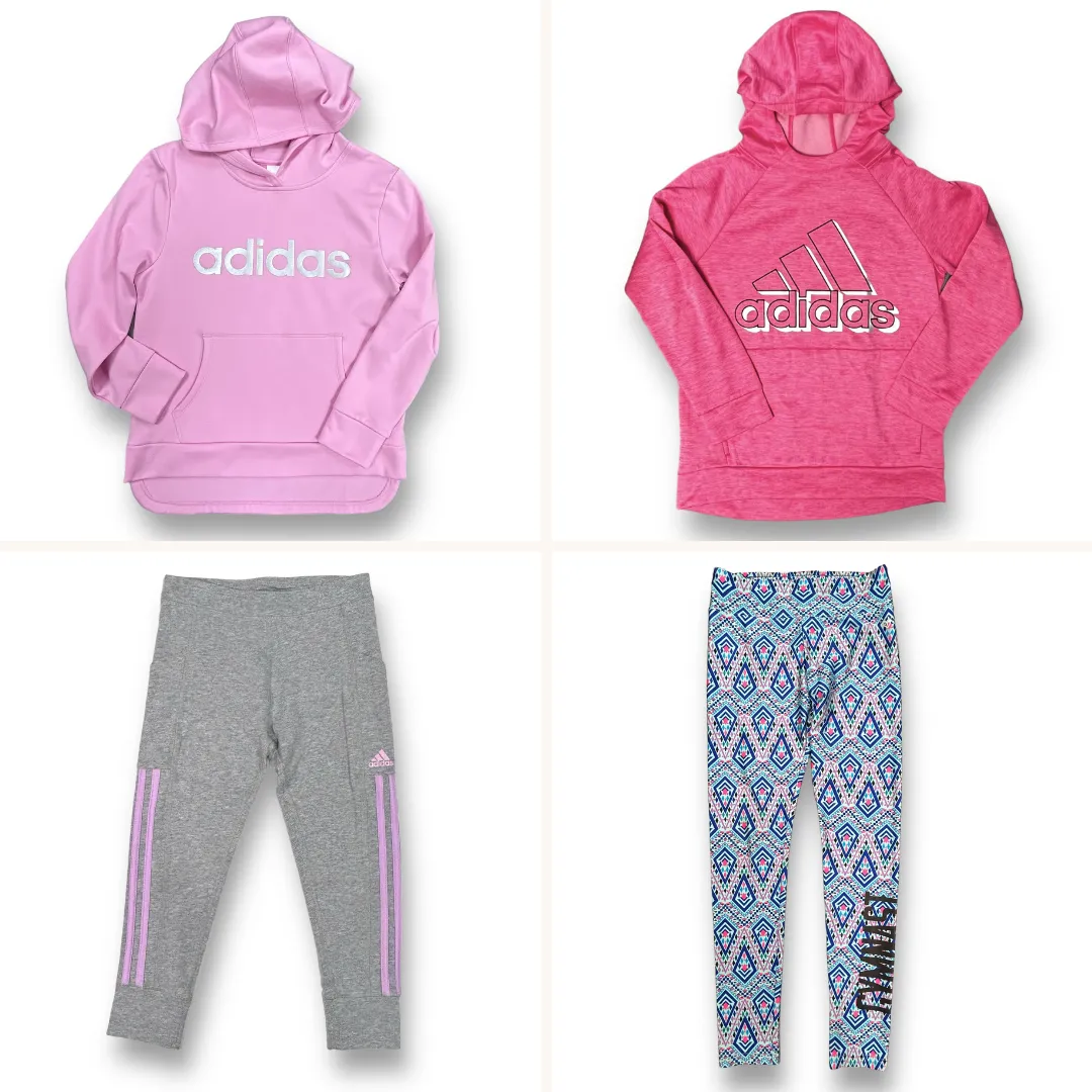 Girls Size 14 Youth Adidas Hoodies and Athletic Leggings Lot of 4 Items