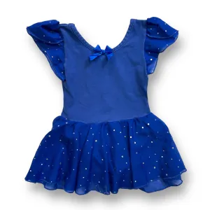 Girls Size 3-4Y Dance Leotard Royal Blue Tulle-Skirted Ballet One-Piece