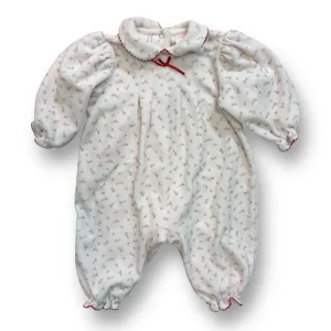 Girls Size 3-6 Months Ivory Soft Velour Collared One-Piece