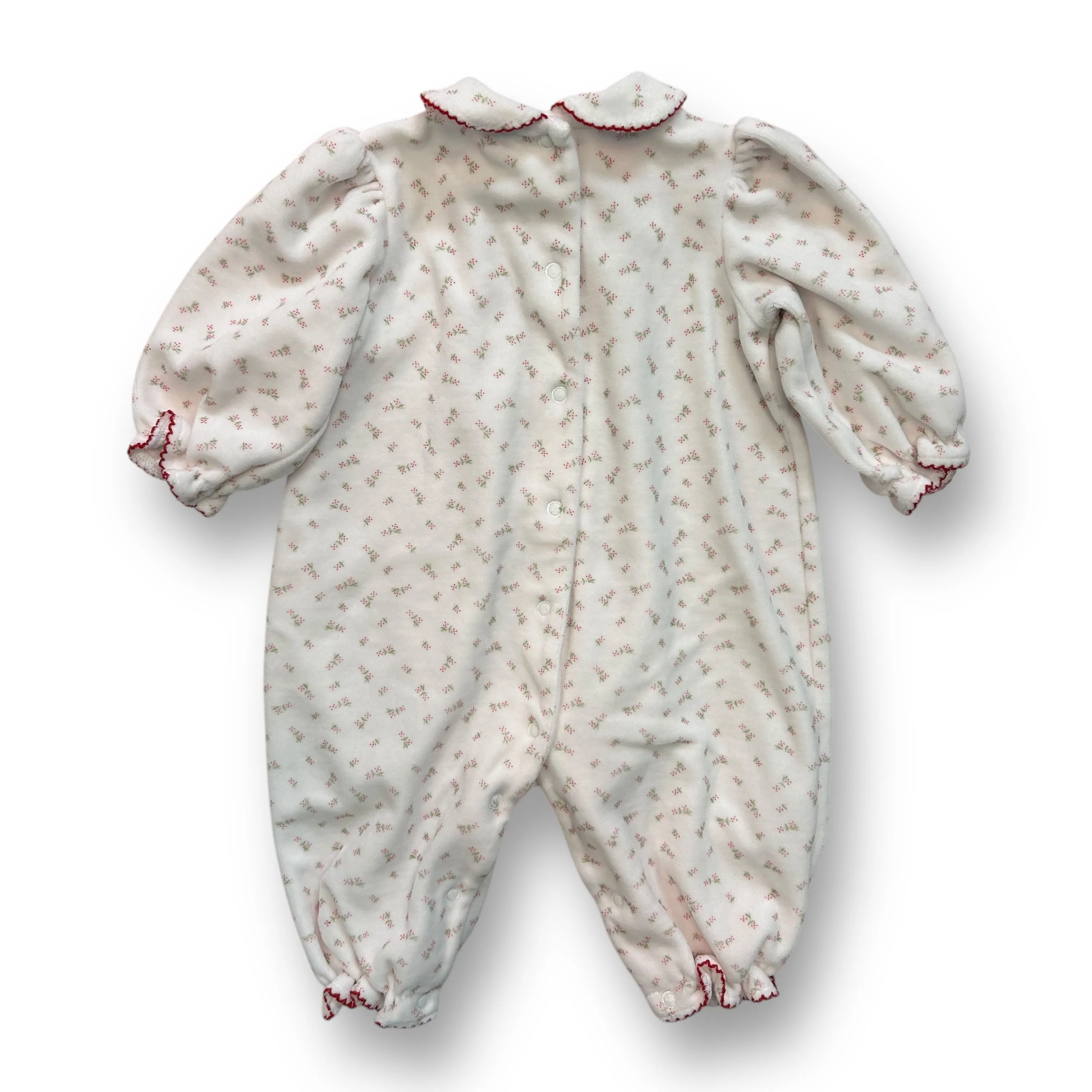 Girls Size 3-6 Months Ivory Soft Velour Collared One-Piece