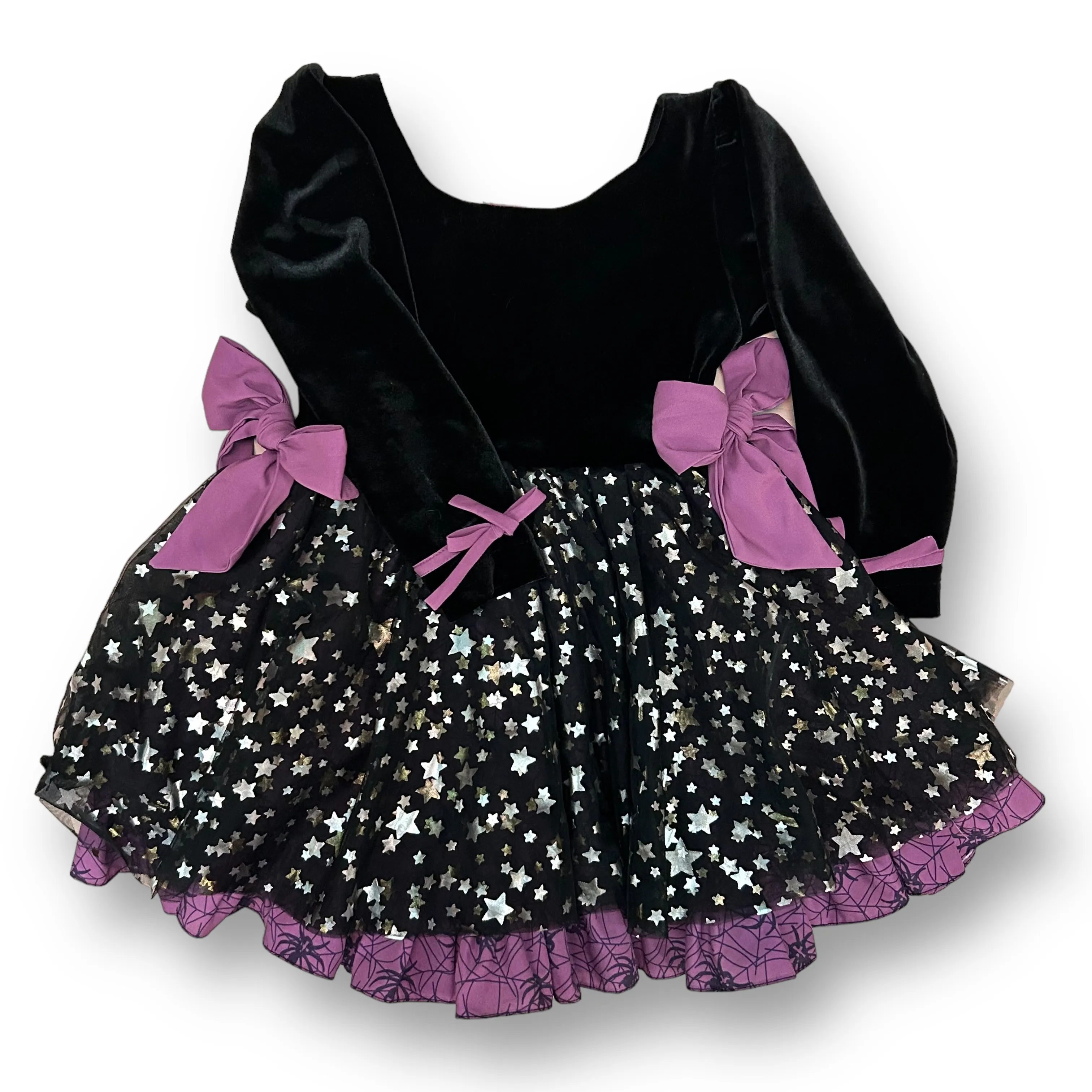 Girls Size 5Y Black & Purple Tulle Bottom & Velvet Boutique Halloween Dress
