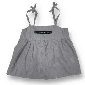 Girls Size 6 Boutique Top 3 Pommes Gray Pinstripe Sleeveless Blouse