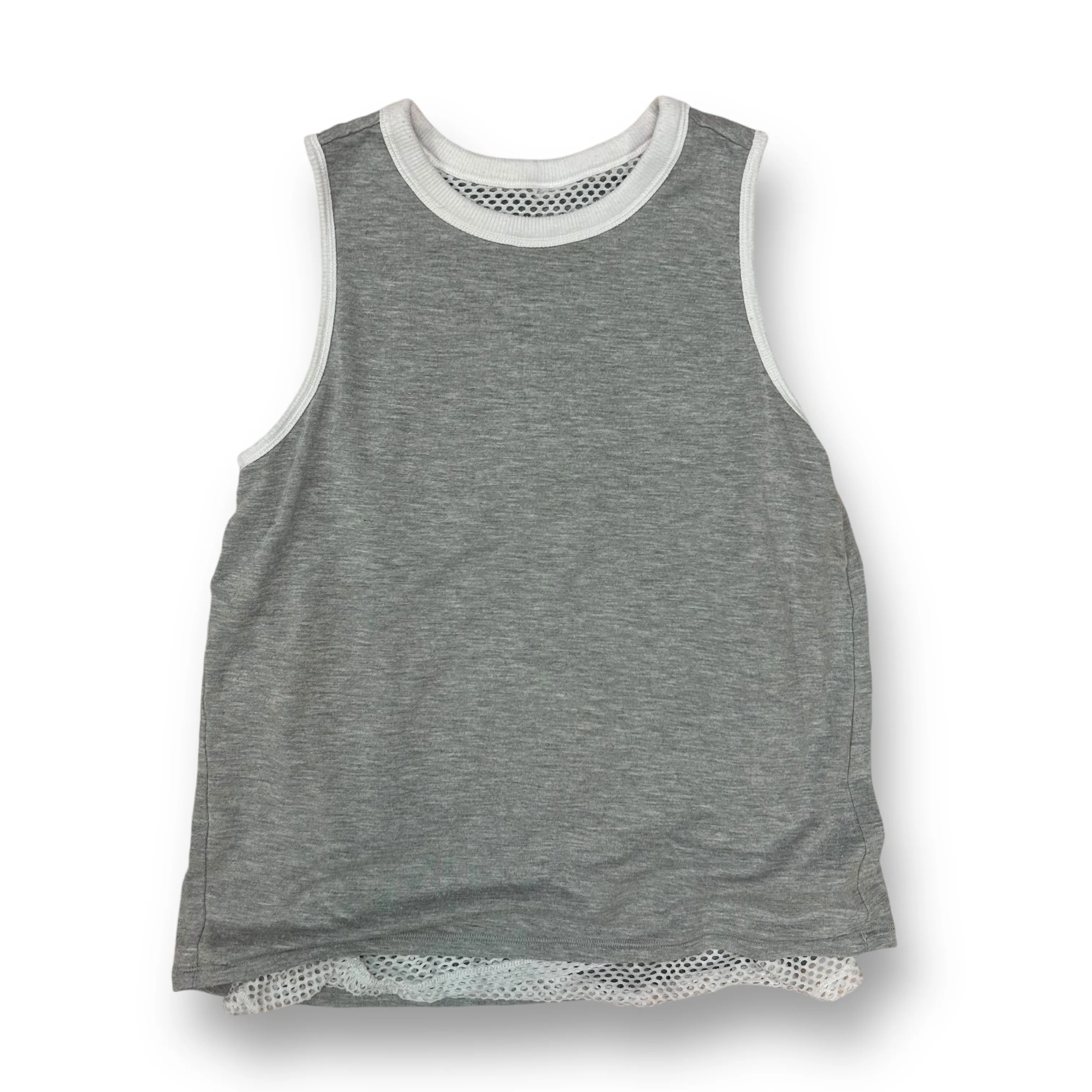 Girls Size 7/8 Gray Athletic Double Layer Lined Tank Top