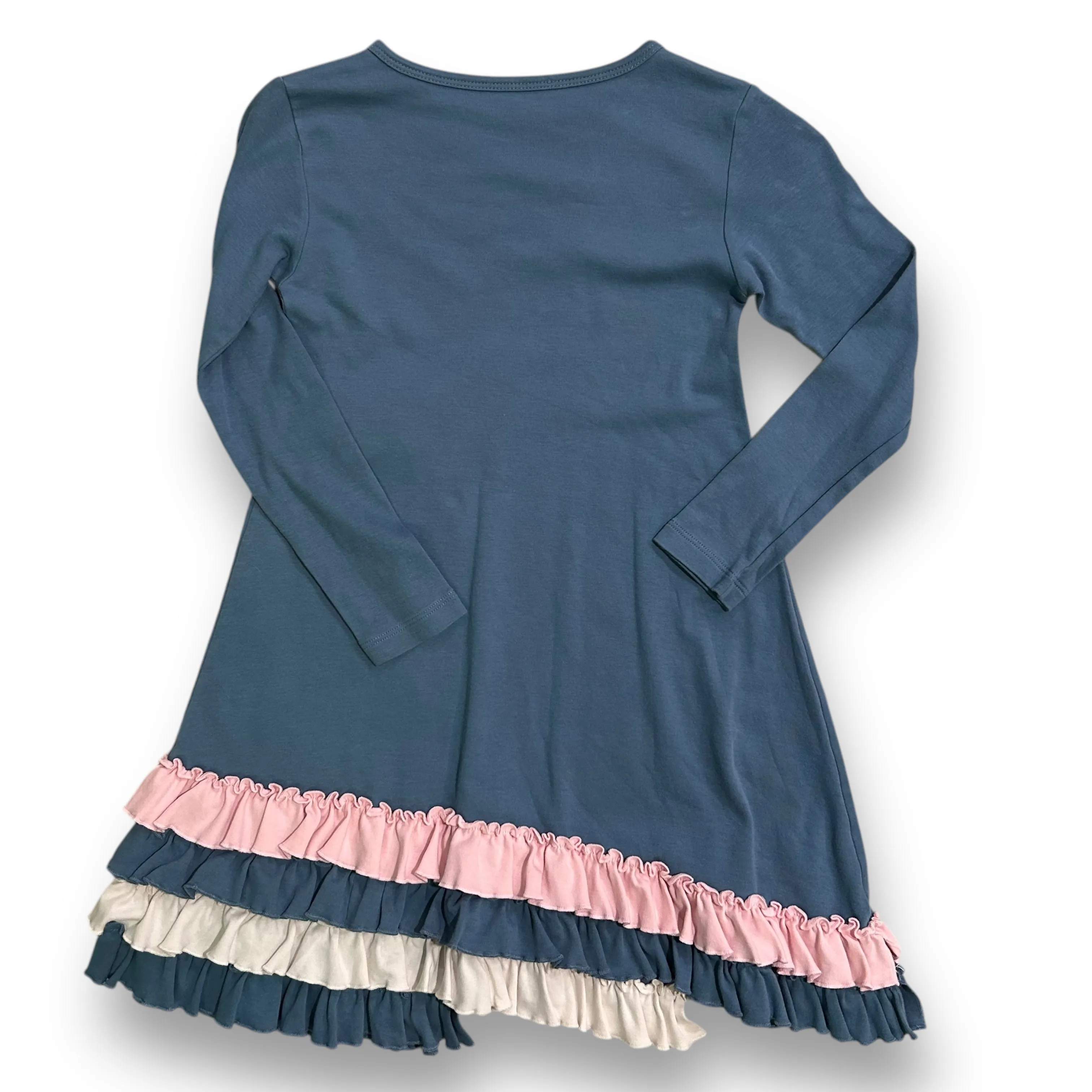 Girls Size 8/10 Country Blue 3D Stitched Unicorn Specialty Ruffle Dress