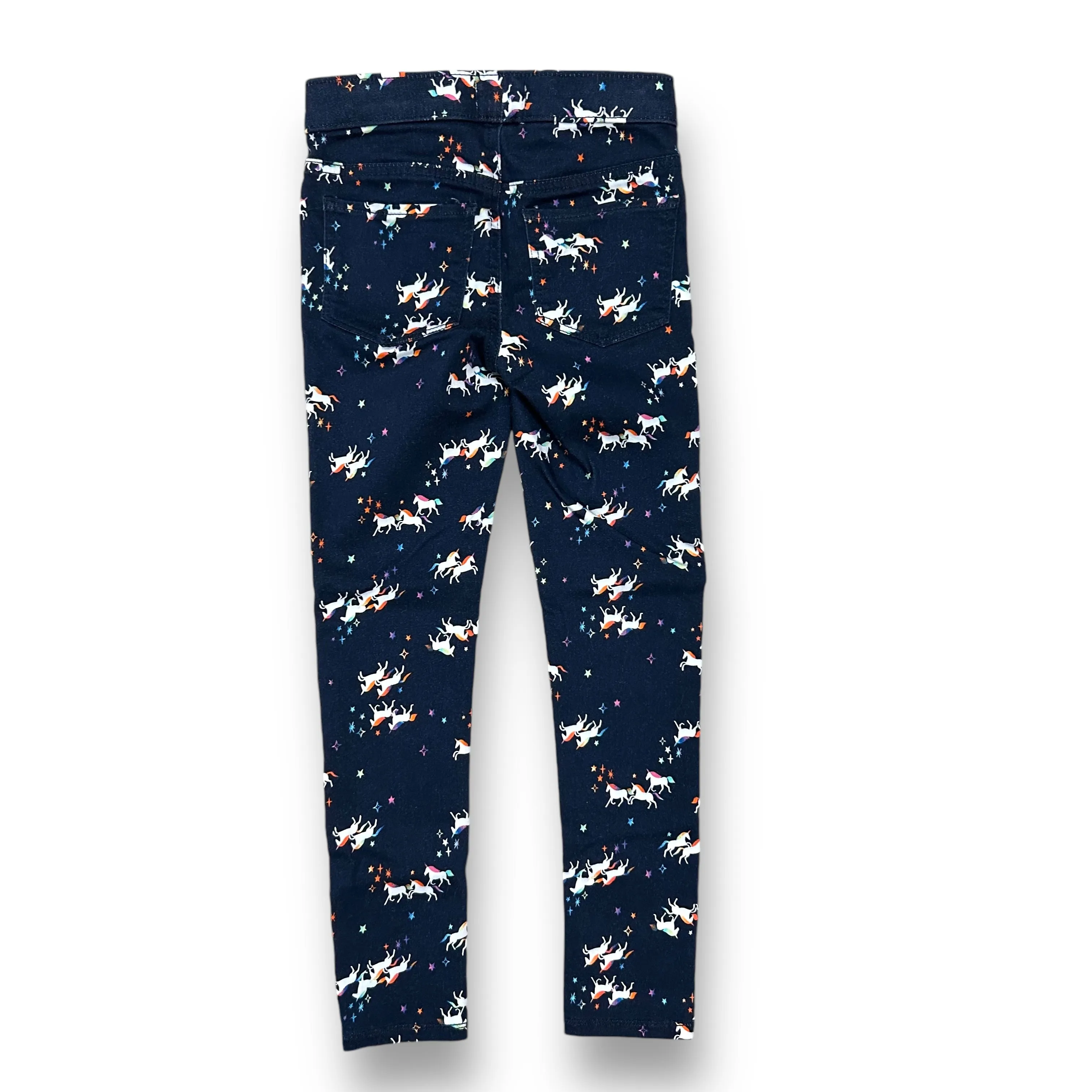 Girls SO Size 7 Navy Unicorn Print Pull-On Jeggings