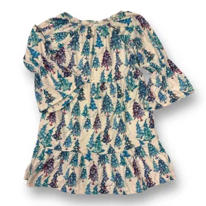 Girls Specialty Size 4 Christmas Tree Print Ruffle Sleeve Soft Twirl Dress