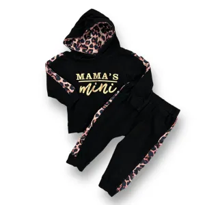 Girls Specialty Size 90 Black Animal Print "Mama's Mini" 2-Pc Outfit