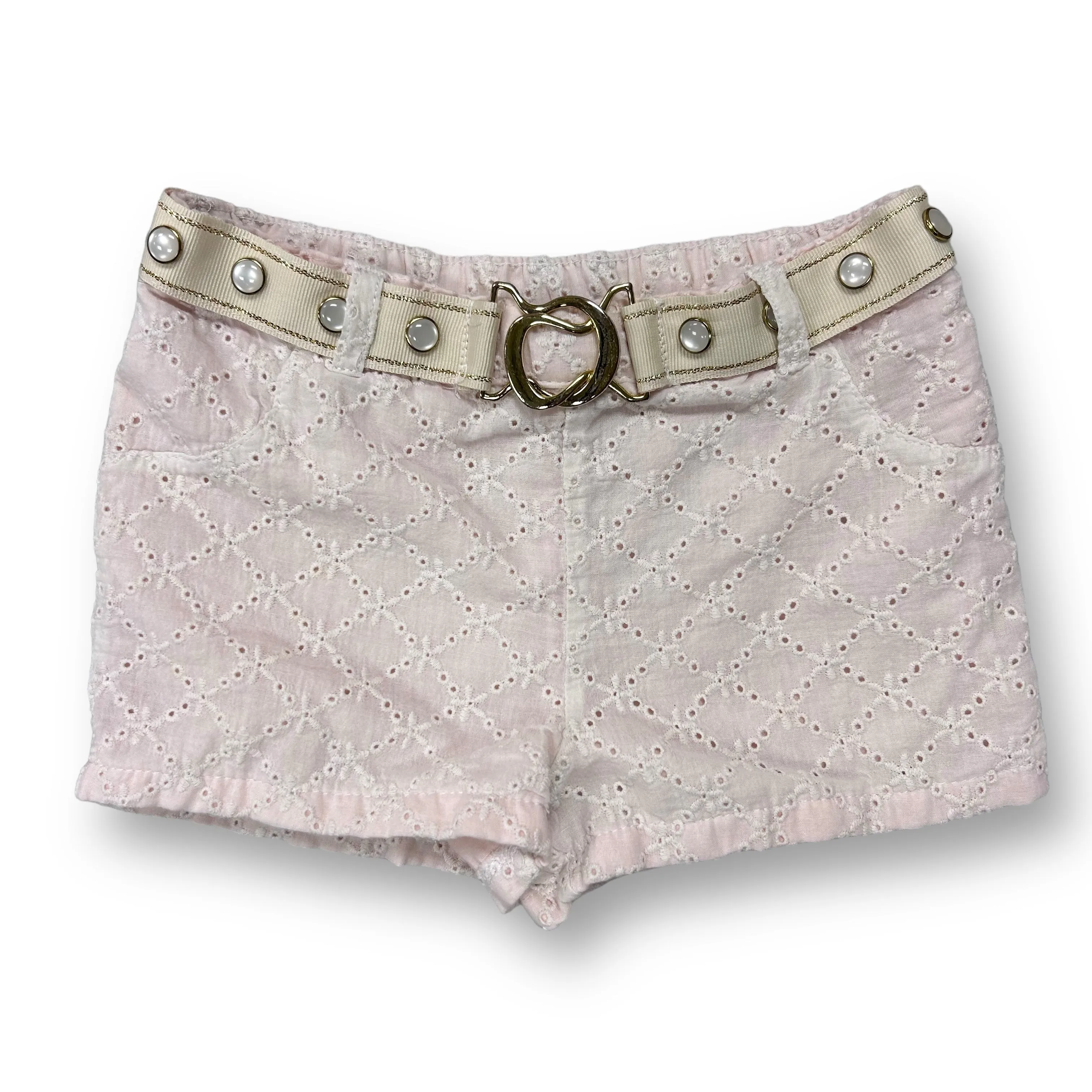 Girls Tahari Size 18 Months Light Pink Eyelet Belted Shorts