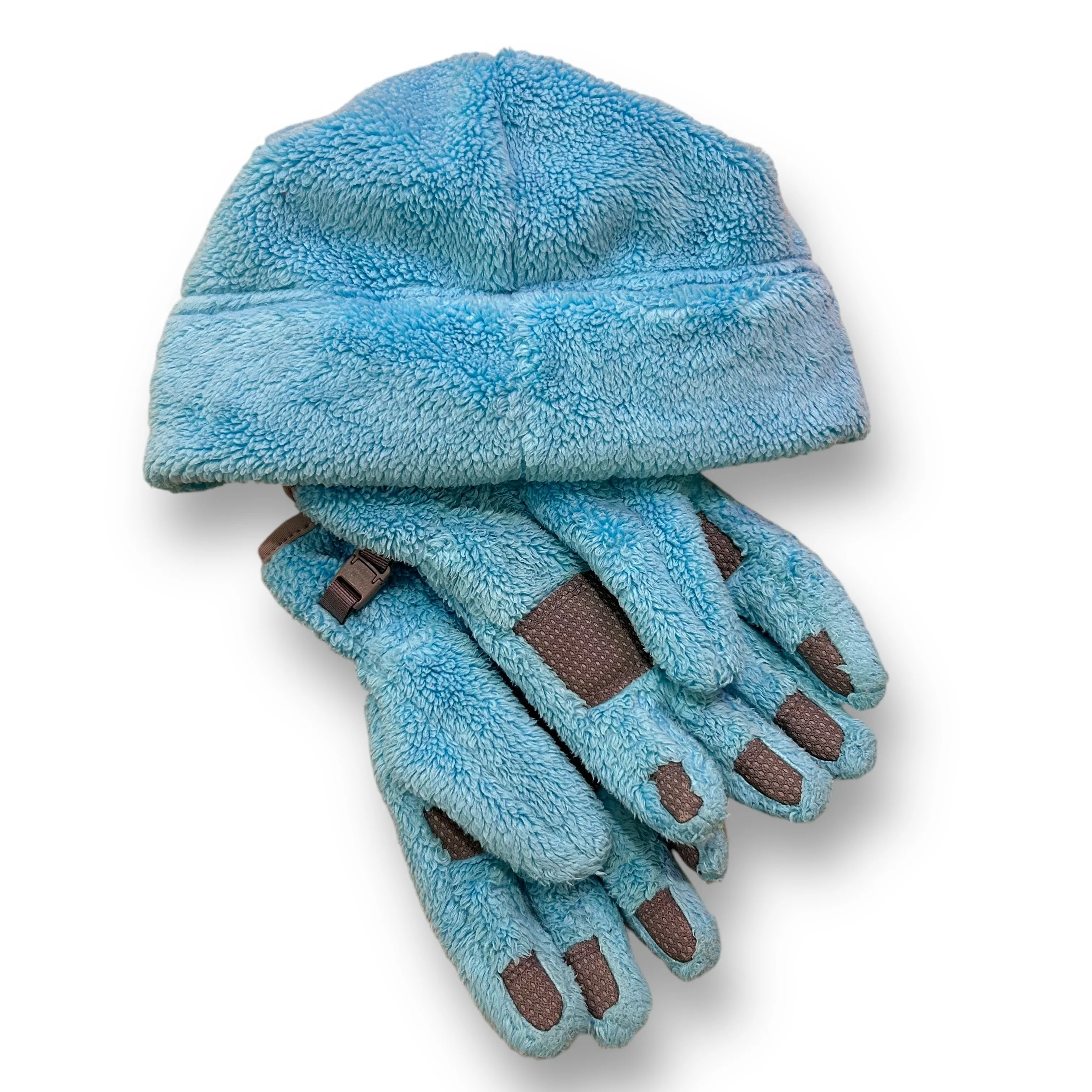 Girls The North Face Size Youth/Junior Medium Blue Hat & Gloves