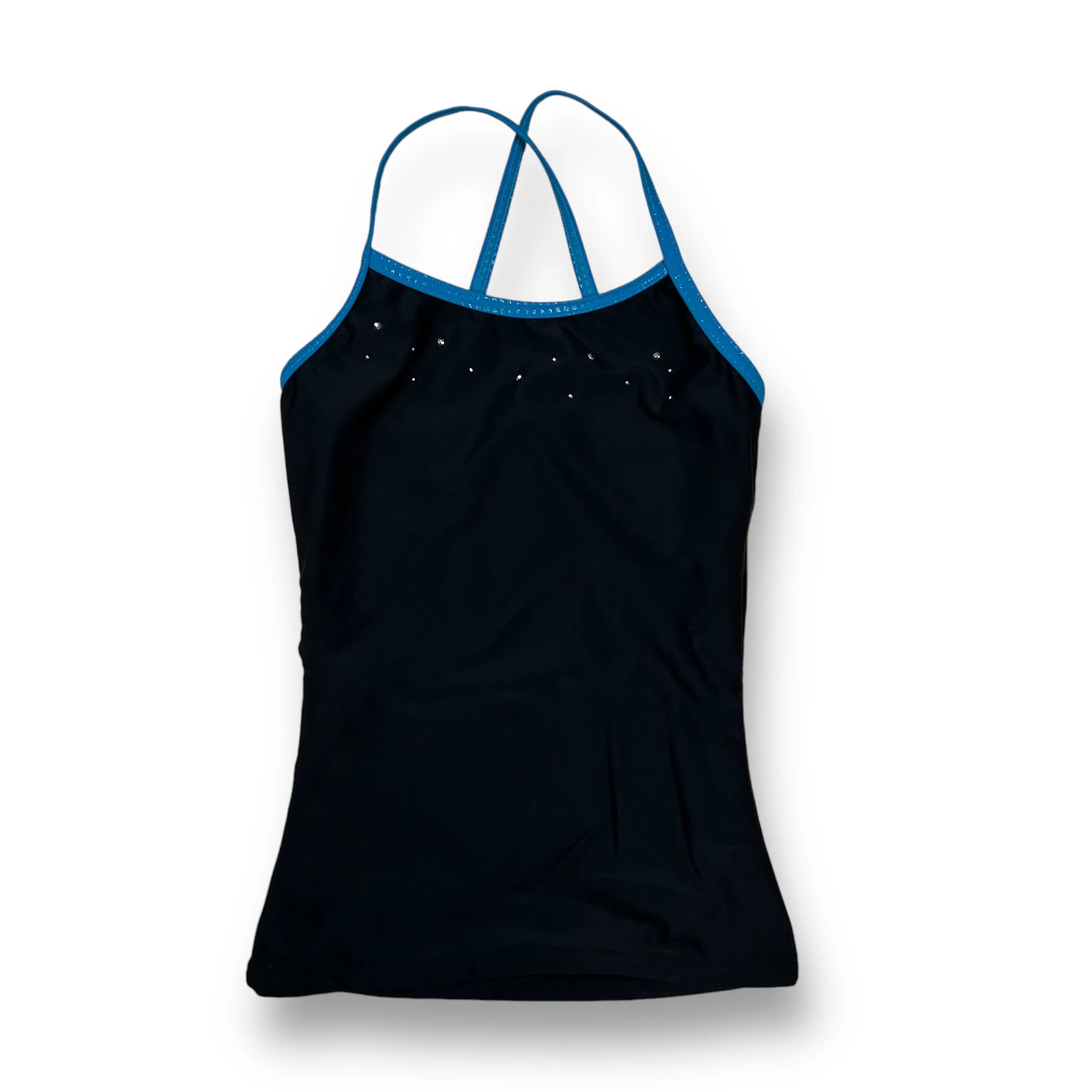 Girls Top Sport Size 6/6X Black Embellished Dance Top