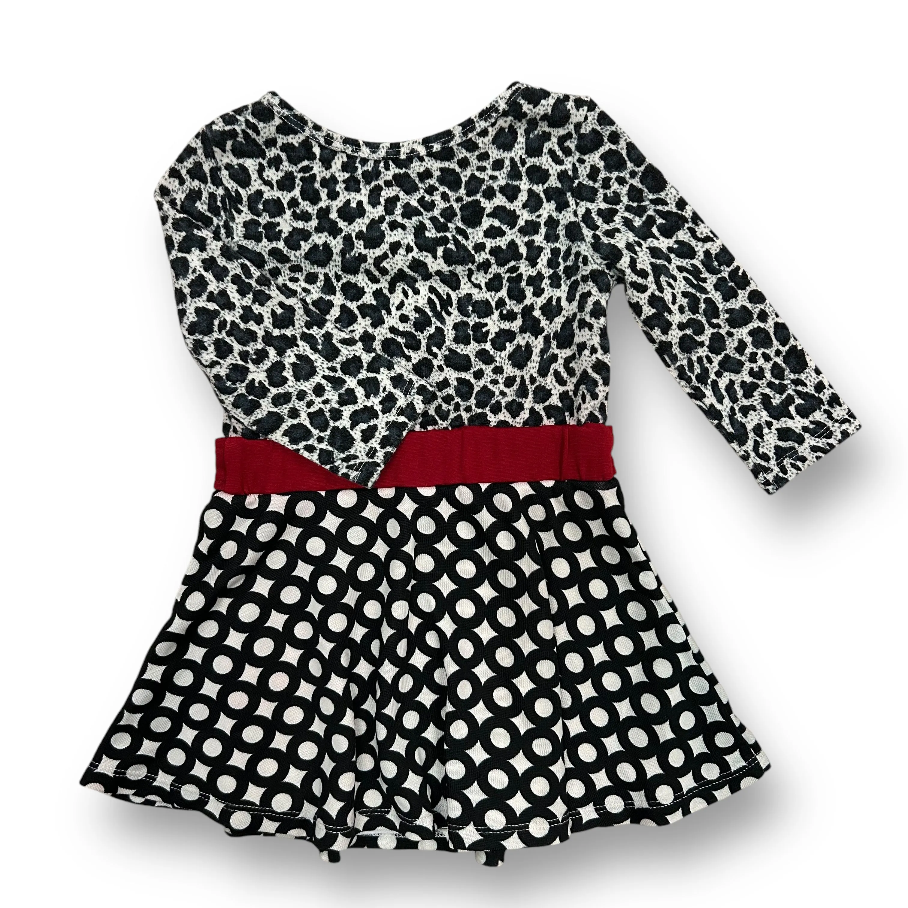 Girls Truly Me Size 4 Black & White Belted Specialty Boutique-Style Dress