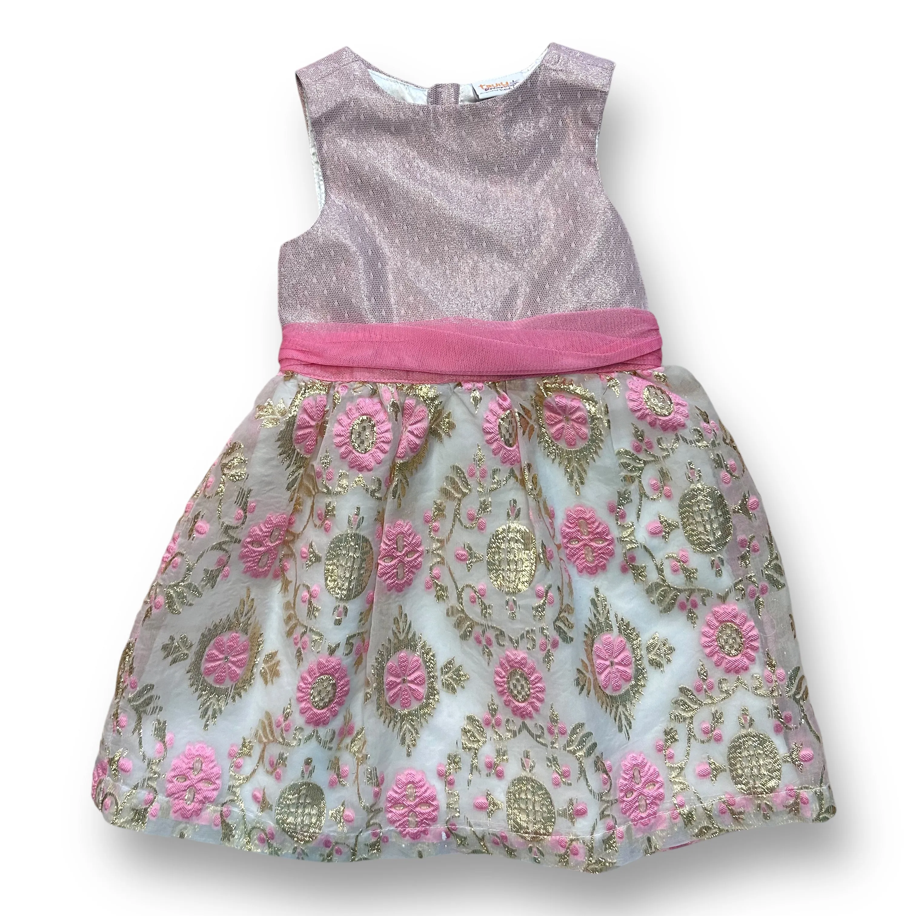 Girls Truly Scrumptious Size 24 Months Pink & Gold Sleeveless Fancy Dress