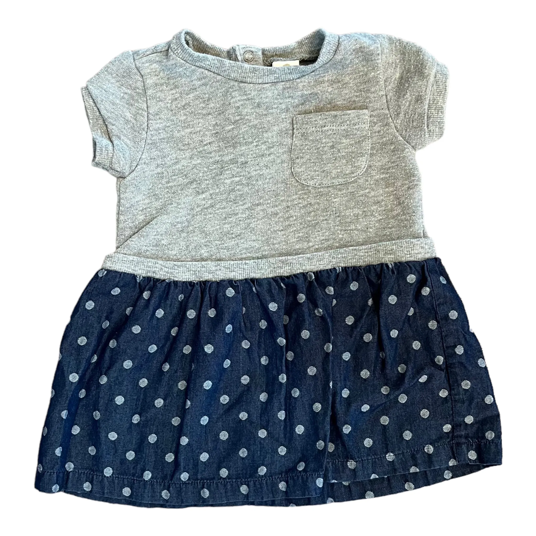 Girls Tucker Tate Size 9 Months Blue & Gray Ruffle Dress