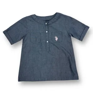 Girls U.S. Polo Assn Size 2T 100% Cotton Button Top Blouse