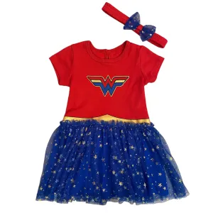 Girls Wonder Woman Size 2 Wonder Woman Tutu Dress & Headband