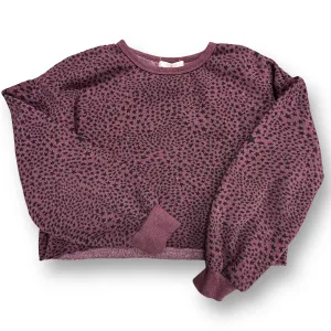 Girls Z Supply Size 12/14 Plum Star Print Crop Out Sweatshirt