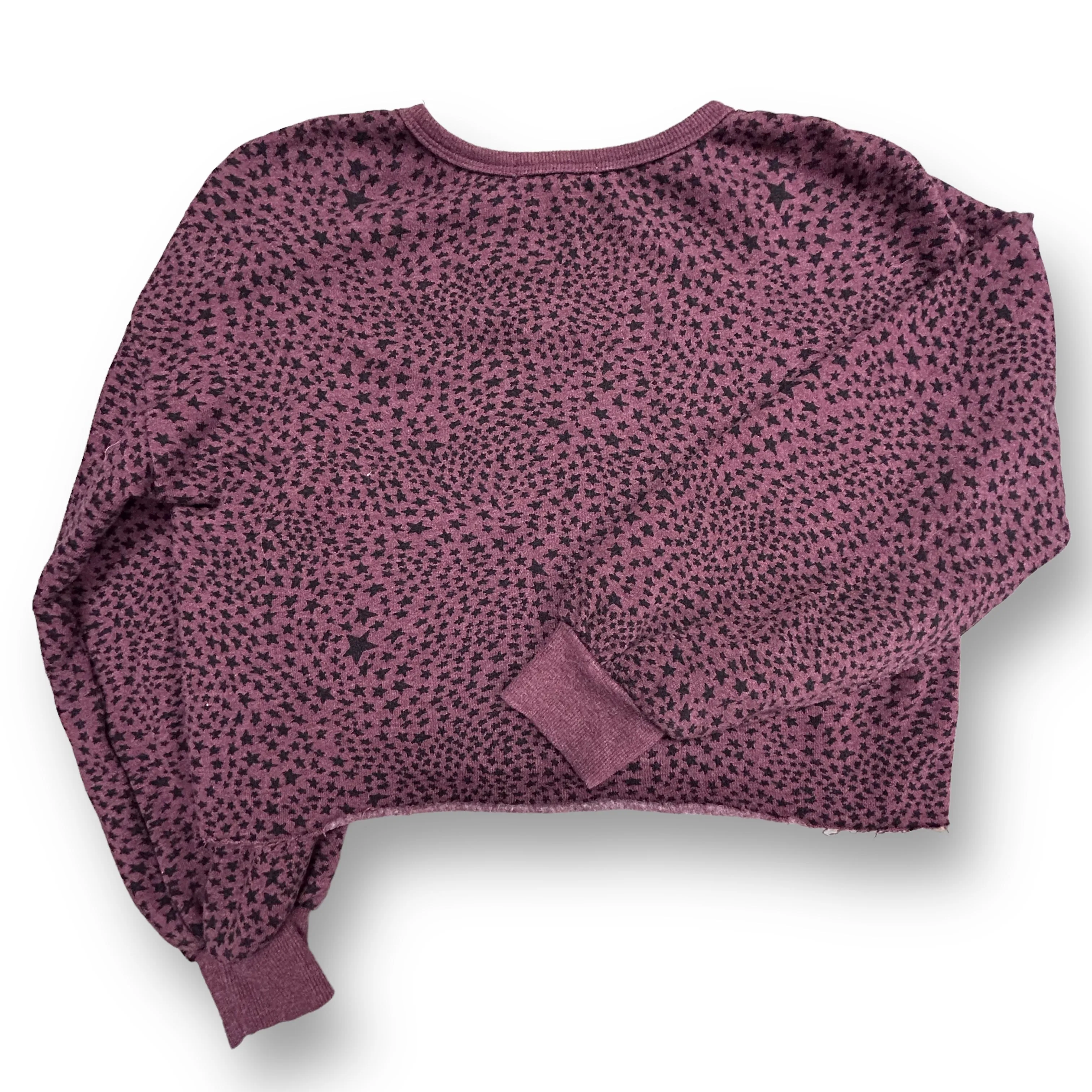 Girls Z Supply Size 12/14 Plum Star Print Crop Out Sweatshirt