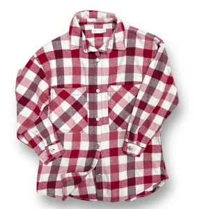 Girls Zara Size 11/12 Red & White Plaid Flannel Shirt