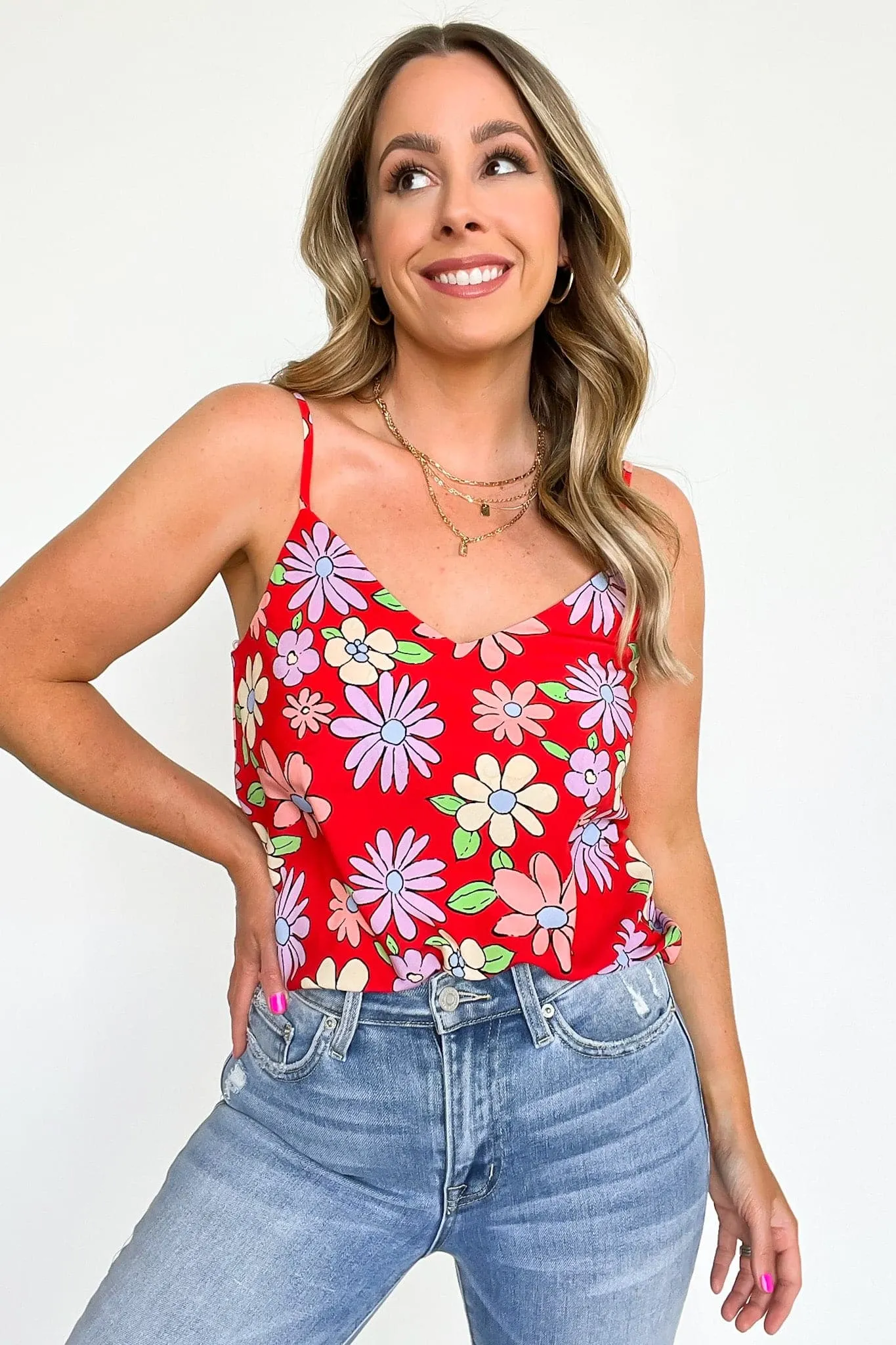 Gone Groovy Retro Floral Print Tank Top - FINAL SALE