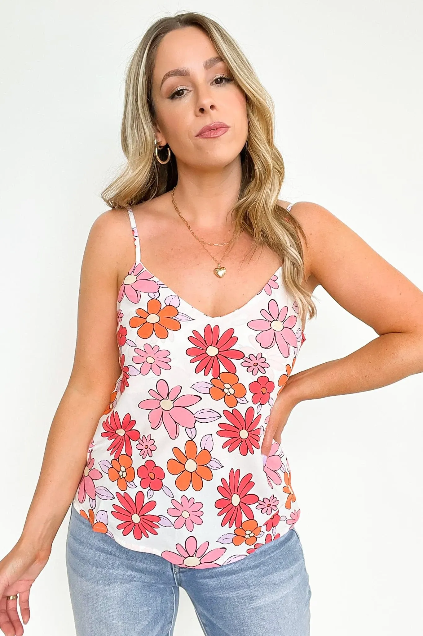 Gone Groovy Retro Floral Print Tank Top - FINAL SALE