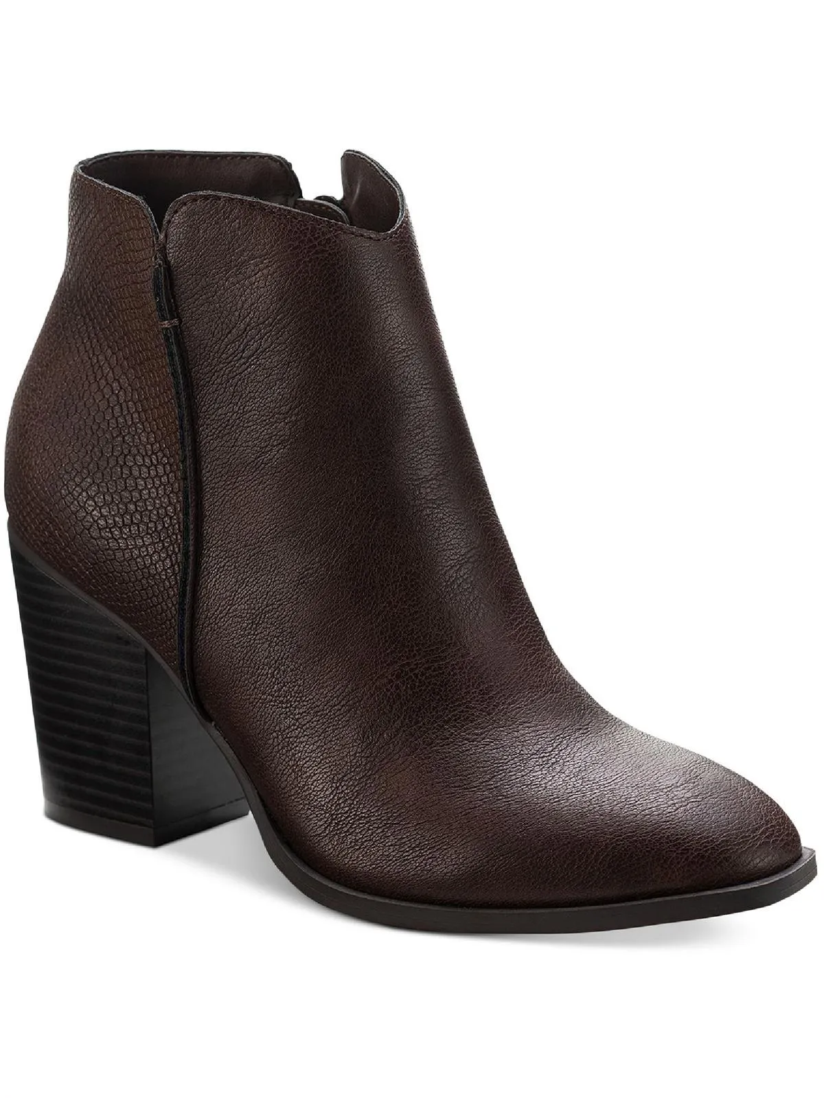 Graceyy Womens Faux Leather Block Heel Ankle Boots