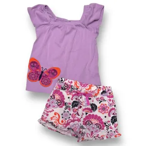 Gymboree Girls Size 3T/4T Outfit 2-Pc Embroidered Butterfly Blouse and Shorts