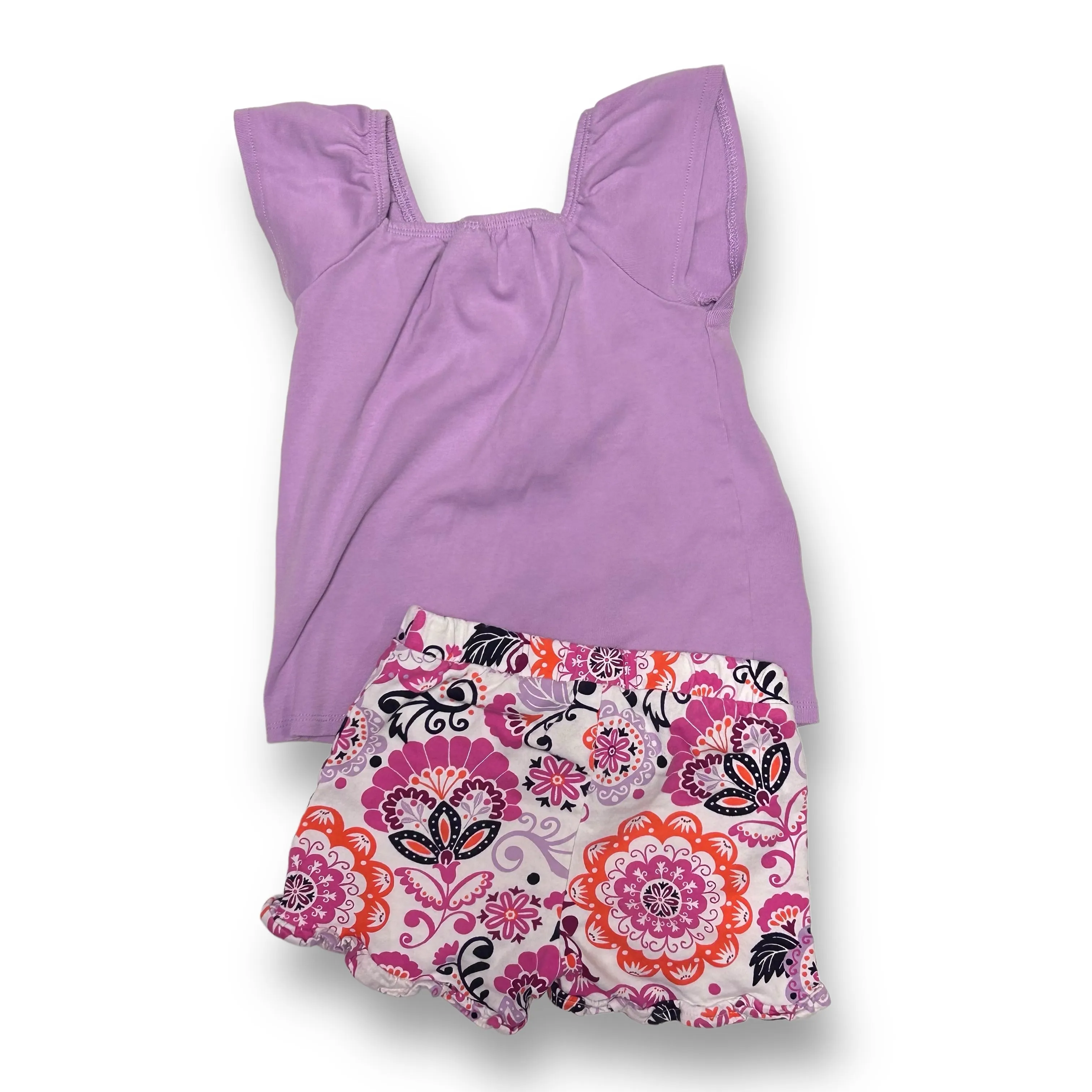 Gymboree Girls Size 3T/4T Outfit 2-Pc Embroidered Butterfly Blouse and Shorts
