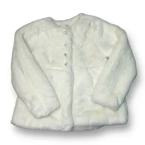 Gymboree Girls Size 4 White Faux Fur Sweater Spring Dress Coat
