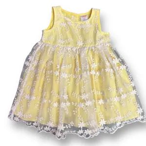 Gymboree Toddler Girl Size 18-24 Months Yellow & White Embroidered Lace Dress