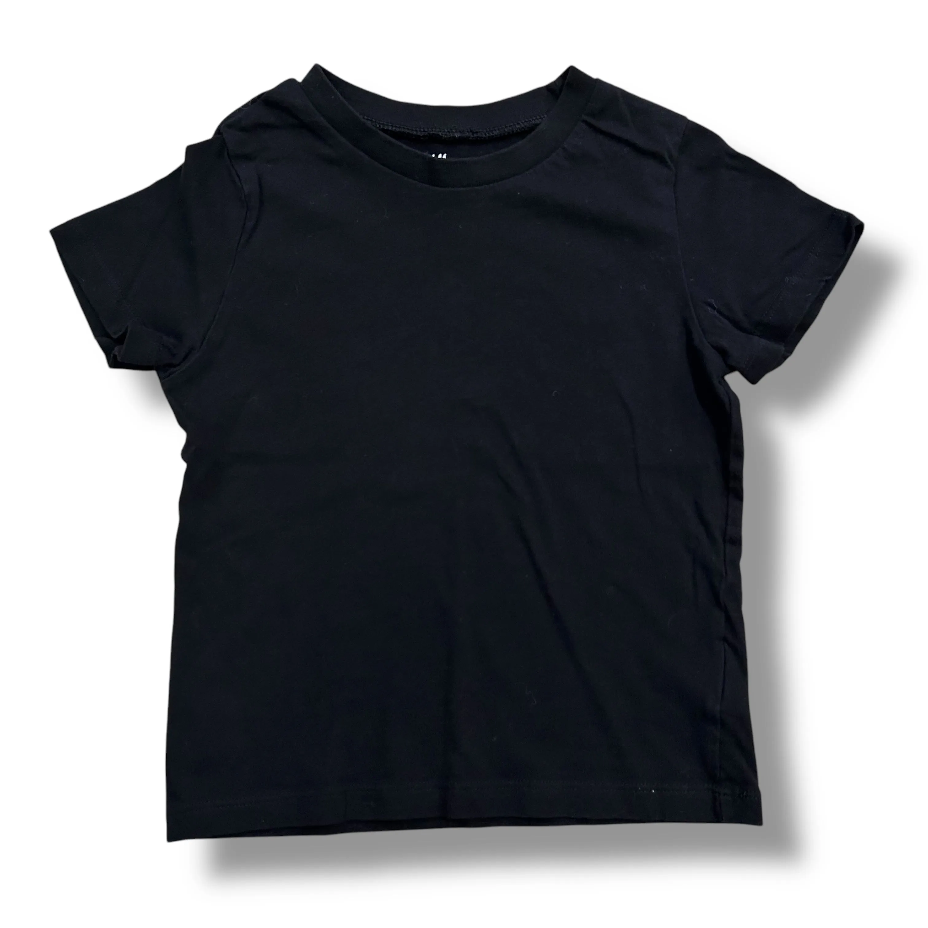H&M Boys Size 3/4T 100% Cotton Shirt Black Everyday Short Sleeve Tee