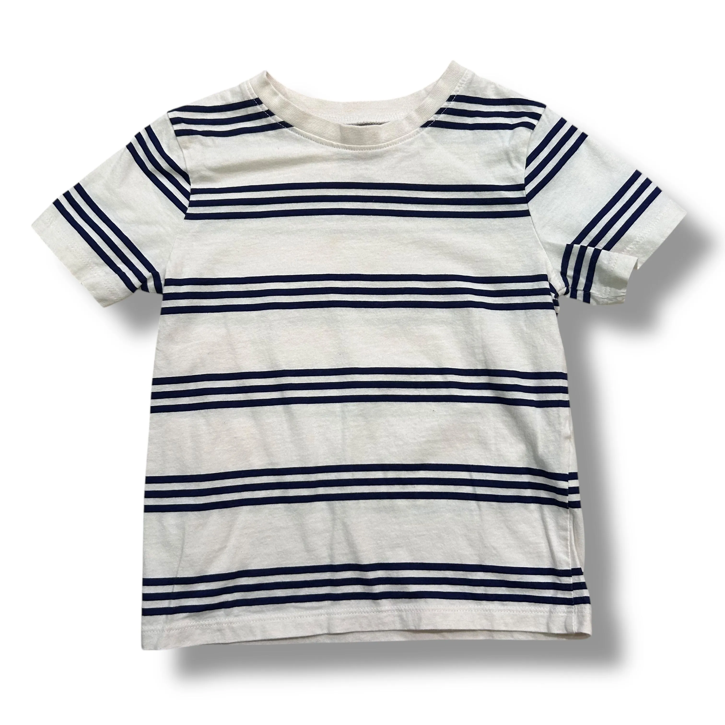 H&M Boys Size 3/4T Striped 100% Cotton Comfy Short Sleeve Tee