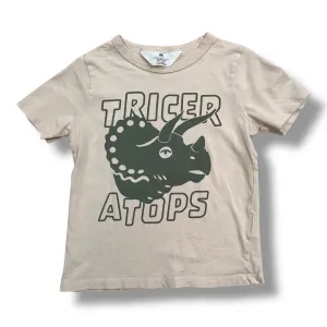 H&M Boys Size 3/4T Triceratops Dinosaur 100% Cotton Short Sleeve Shirt