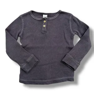 H&M Boys Size 3T Dark Gray Cotton Thermal Long Sleeve Henley Shirt