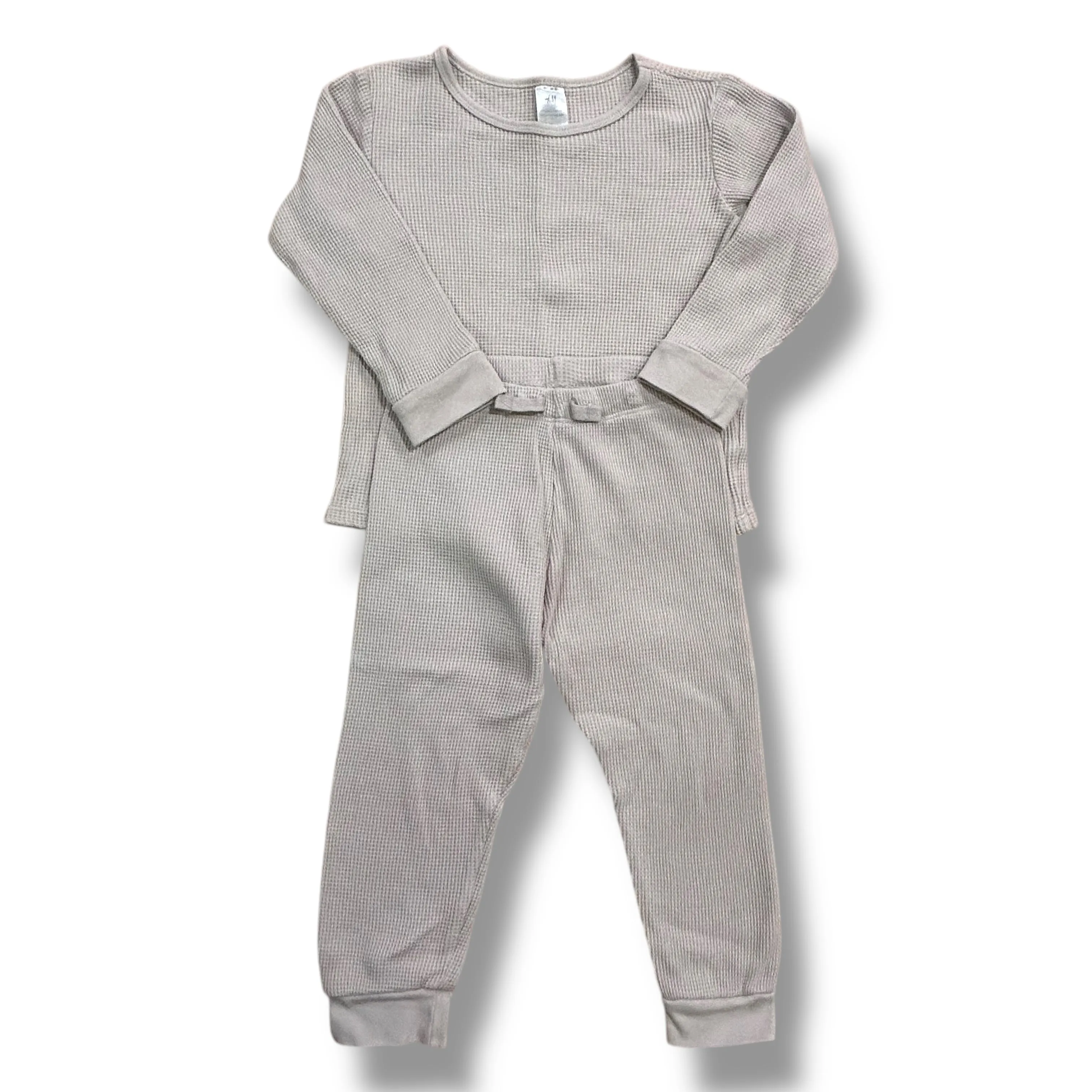 H&M Boys Size 3T Outfit Organic Cotton Thermal Top & Joggers Pants Set