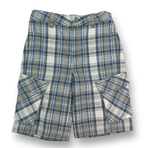 Hanna Andersson Boys Size 8 Shorts Blue & Green Plaid Cargo