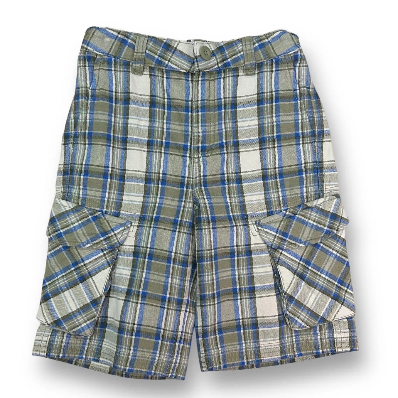 Hanna Andersson Boys Size 8 Shorts Blue & Green Plaid Cargo